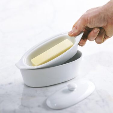 Маслянка Trudeau Butter Boat з порцеляни, біла