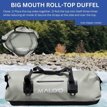 Водонепроникна сумка Malo'o Rolltop Duffel 40/60/100 л для спорту, кемпінгу, риболовлі, каякінгу, плавання, пляжу, з внутрішніми і зовнішніми кишенями