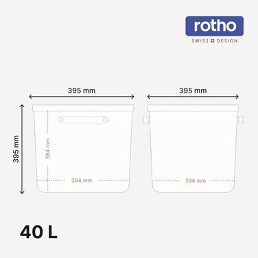 Пластикова коробка для зберігання Rotho Maloja 25 л, синя, 39.5x38x34 см