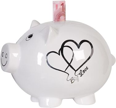 Керамічна скарбничка Casablanca Sparschwein Big Love з замком і ключем, 20 см, подарункова, для грошей