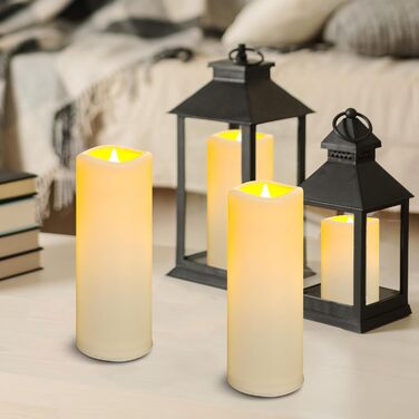 Світлодіодні безпечні свічки Candlesee, набір з 9 шт., водонепроникні, на батарейках, з ефектом мерехтіння та таймером, з пультом ДУ для балконів, ліхтарів, дому, весільного декору