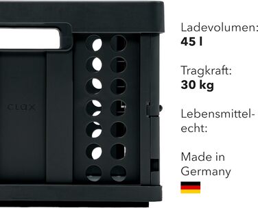 Складна корзина Clax Faltbox чорна, універсальний органайзер для зберігання