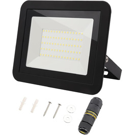 LED прожектор 50W для вулиці та приміщень, 6000K холодне світло, 4500 лм, IP65, зовнішній світильник для саду, гаража, спортмайданчика, комплект 4 шт.