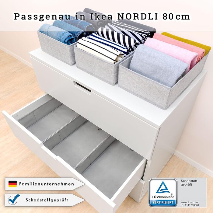 Оригінальний органайзер для комода IKEA NORDLI, 5 шт, міцне дно, система для організації шухляд: для пелюшок, дитячого одягу, шкарпеток, білизни