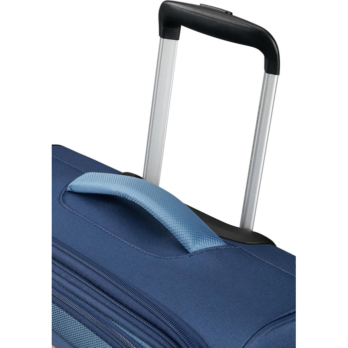 Валіза American Tourister Pulsonic Spinner L 81 см, розширювана, 113/122 л, синя (Combat Navy), для подорожей