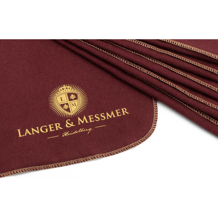 Langer & Messmer набір полірувальних серветок для гладкої шкіри з 100% бавовни, 6 шт, бежеві та бордові, для професійного догляду за взуттям