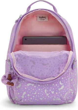 Рюкзак Kipling Seoul S з відсіком для ноутбука, малий, Galaxy Metallic