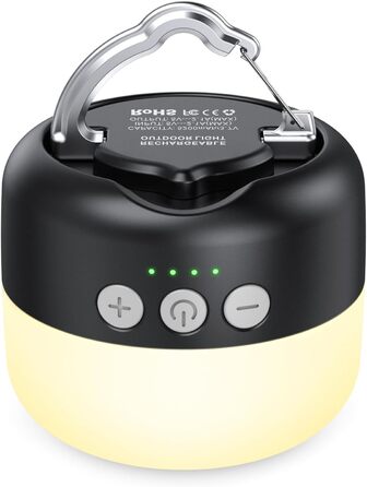 LED кемпінговий ліхтар USB, 5200 мАг, 4 режими яскравості, димер, з магнітом для туризму та надзвичайних ситуацій