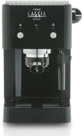 Кавоварка Gaggia RI8423/11 GranGaggia Style, еспресо-машина, 15 бар, для меленої кави та чалд, чорна