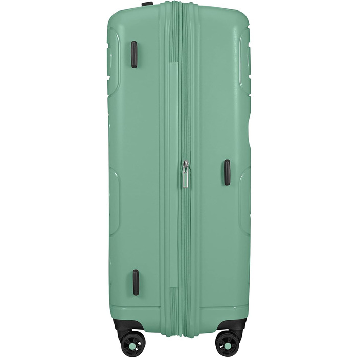 Валіза American Tourister Sunside Spinner 55 см, 35 л, чорна, розширювана, 77-118 л, мінерально-зелена