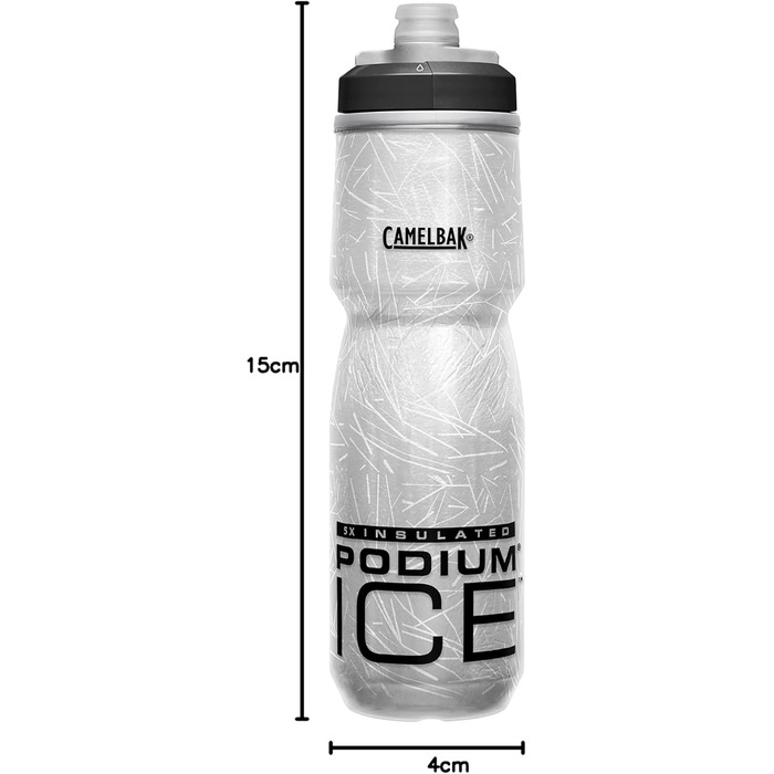 Пляшка для води Camelbak Podium Ice спортивна, термоізольована, для бігу, велоспорту, туризму, чорна