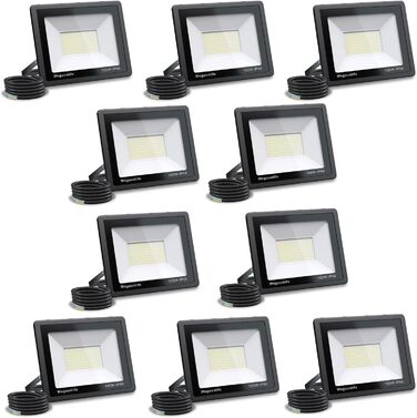 2 шт. 100Вт LED прожектор для вулиці, надяскравий 8140Лм, настінний світильник, тепле біле світло 3000K, IP66 водонепроникний, для двору, гаража, саду, під'їзду