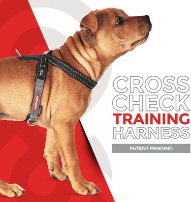 EzyDog анти-натяг шлейка для собак Crosscheck, регульована, відбивна, для малих, середніх і великих порід, XS, червона