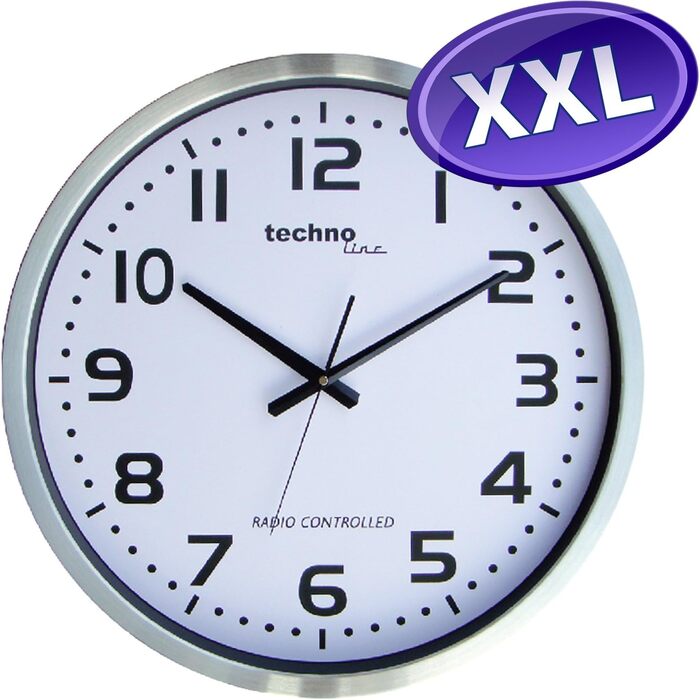 Настінний годинник Technoline WT 8995 Jumbo, 50 см, метал, сріблястий