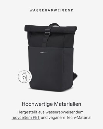 Рюкзак Kapten & Son Lund Basic 14-16 л, ролтоп, з відділенням для ноутбука 14'', унісекс, для подорожей, навчання та роботи, ручна поклажа