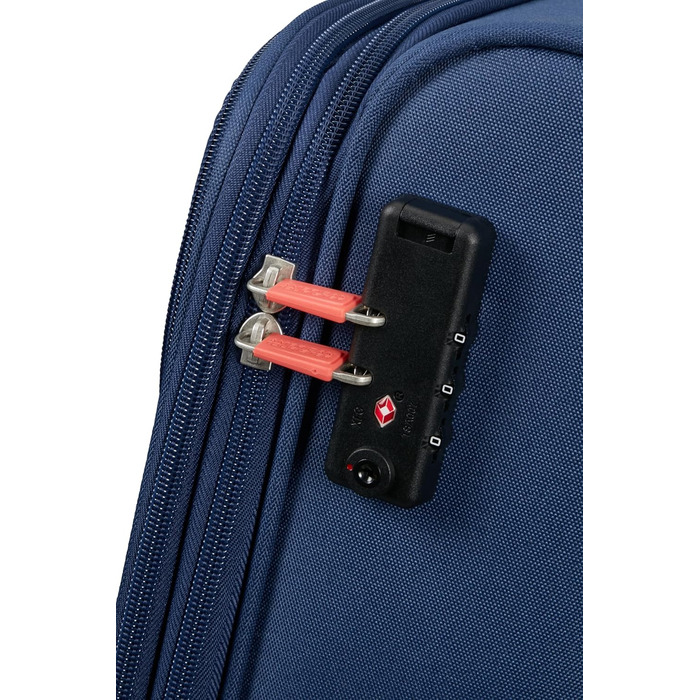 Валіза American Tourister Pulsonic Spinner L 81 см, розширювана, 113/122 л, синя (Combat Navy), для подорожей