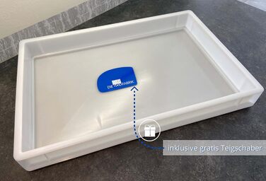 Контейнер для піци з кришкою 60x40x7,6 см, пластиковий ящик для тіста, стелажний бокс для зберігання та бродіння тіста (10 контейнерів, 1 кришка)