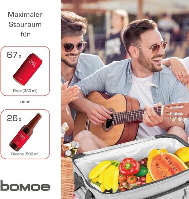 Складна термосумка IceBreezer 25/45/52 л для пікніка, водонепроникна, з ременем, антрацит/сірий, зберігає холод до 16 годин