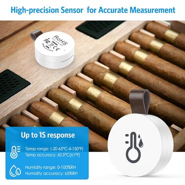 Brifit Bluetooth термометр-гігрометр, цифровий, з додатком та зберіганням даних, сенсор температури і вологості для дому, офісу, теплиці, винного льоху, 3 шт.