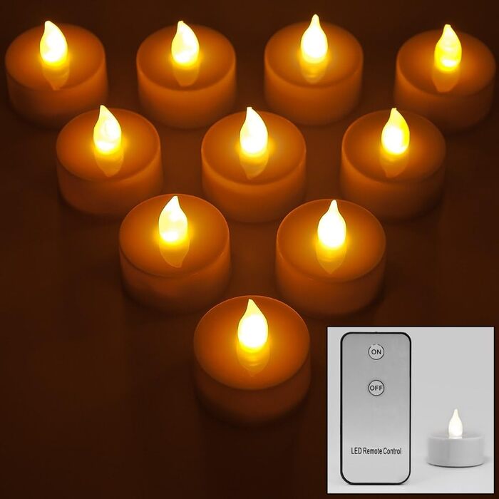 LED свічки Monzana, 30 шт., електричні, з пультом, 3,7 см, тепле біле світло, реалістичне мерехтіння, батарейки в комплекті, фламелесні, тривалий час роботи
