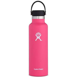 Гідрофляга HYDRO FLASK 621 мл – вакуумна термобутилка з нержавіючої сталі для води, спортивна пляшка з герметичною кришкою Flex Cap, підходить для посудомийної машини, стандартний отвір, колір Watermelon