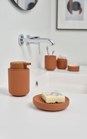 Стакан для зубних щіток Zone Denmark Ume, керамічний, теракота, 8,3×10,3 см – стильний тримач для ванної кімнати