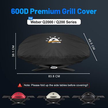 Чохол для гриля Zettum для серії Weber Q200/2000 (83x49x38)