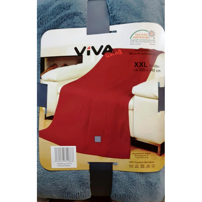 Плед-покривало Viva XXL мікрофібра, бордовий, 220x240 см
