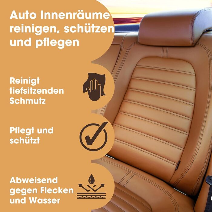 Набір для догляду за шкіряними автосидіннями Furniture Clinic – Преміум-засіб для очищення і догляду, 250 мл, шкіряний очищувач і кондиціонер