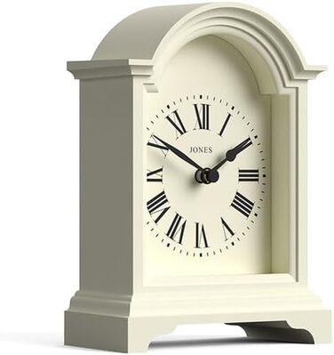 Настільний годинник JONES CLOCKS Bistro, класичний білий, арочний дизайн, для столу, полиці, тумбочки, стильний декор