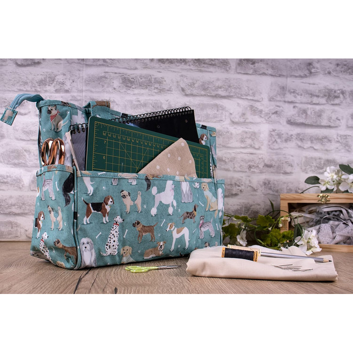 Сумка для рукоділля з бавовни Hobby Gift 13x36x31 см з малюнком собаки