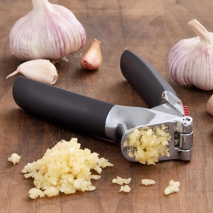 Прес для часнику та імбиру OXO Good Grips, нержавіюча сталь, для кухні, можна мити в посудомийній машині