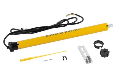 Електричний роликовий двигун Schellenberg Mini Standard 6 Нм для ролет 40 мм, механічне налаштування кінцевих положень, для площі до 4 м², комплект із настінним кріпленням