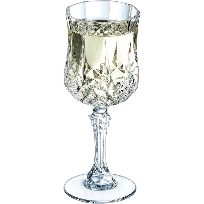 Келихи для вина Cristal d'Arques Paris Longchamp 170 мл, 6 шт, із Кварксу, підвищена міцність, прозорість та блиск, посилена упаковка