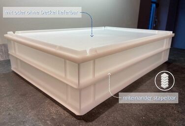 Контейнер для піци з кришкою 60x40x7,6 см, пластикова ємність для зберігання тіста, стелажний ящик, ферментаційна та тістова коробка (набір 4 шт. з кришками)