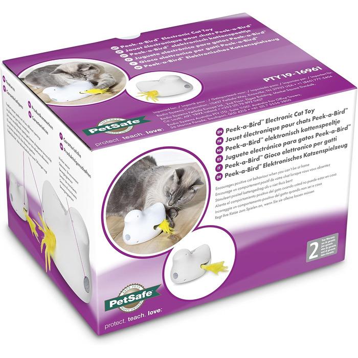 PetSafe інтерактивна іграшка для котів Peek-a-Bird з таймером, працює на 3 AA батарейках