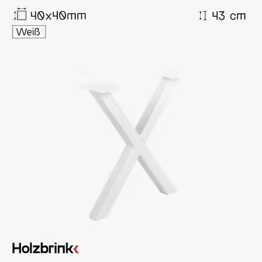 Ніжка столу HOLZBRINK металева біла Х-подібна форма 40x43 см