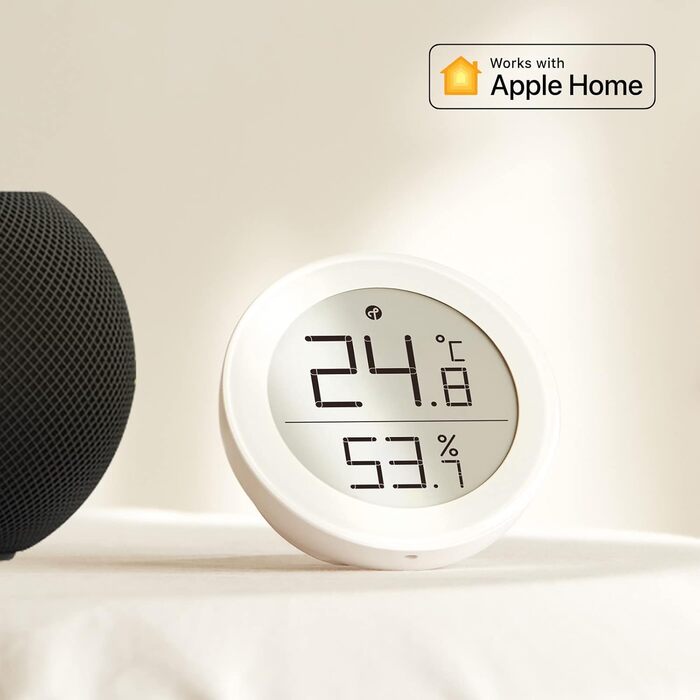 Qingping Термометр-гігрометр із сенсором, підтримка Apple HomeKit, бездротовий монітор температури та вологості з E-Ink дисплеєм, Thread/Bluetooth, для iOS