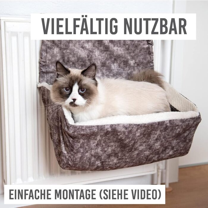 Опалювальне лежанка для котів XXL, підвісна, для радіатора, коричнева, зручна гамака для великих котів