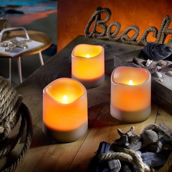 Сонячні LED свічки Esotec Romantica, 3 шт, мерехтливе світло, для вулиці, декор, на батареї, 10x10 см