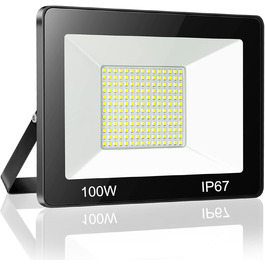 Світлодіодний прожектор YIQIBRO 100W, 10000 Лм, IP67, 6500K, холодне біле світло, водонепроникний, для вулиці, складу, саду, гаража, двору, парковки