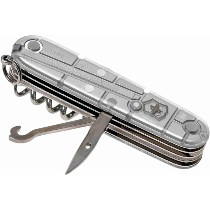 Швейцарський ніж Victorinox Huntsman, 15 функцій, мультитул, сріблястий прозорий, лезо, штопор, відкривачка