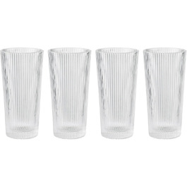 Склянки Stelton Pilastro для лонгдринків, рифлені, 300 мл, набір 4 шт, скло, стійкі до посудомийки, штабельовані, для гарячих і холодних напоїв