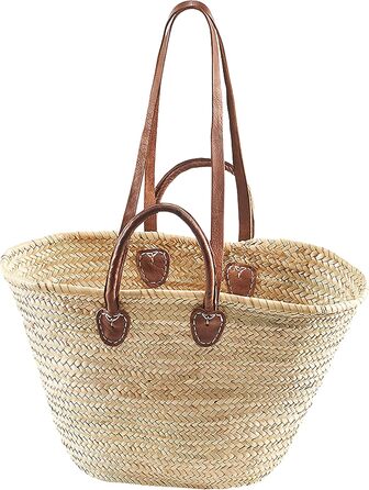Пляжна сумка з пальмового листя Kobolo з шкіряними ручками, 50x15x30 см