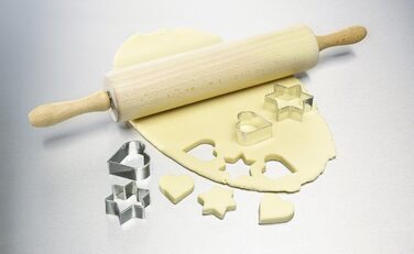 Набір для випікання Dr. Oetker: качалка з металевою віссю та формочки для печива на Великдень, коричнева/срібляста, 8 предметів