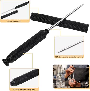 Алюмінієва ручка Ice Pick з лезом з нержавіючої сталі, чорна