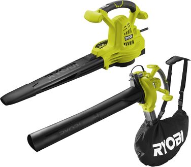 Електричний садовий пилосос-воздуходув RYOBI 2800 Вт RBV2800CSV, об'єм повітря 14 м³/хв, у коробці