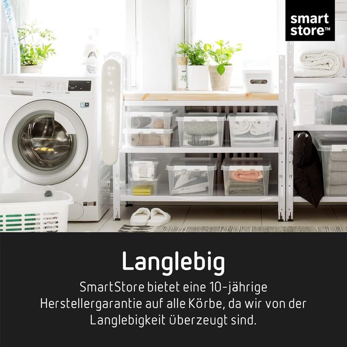 Набір з 10 контейнерів SmartStore Classic 2 л з кришкою, харчовий пластик, стійкі до ударів, для зберігання продуктів і речей, прозорі, 21x17x11 см, гарантія 10 років