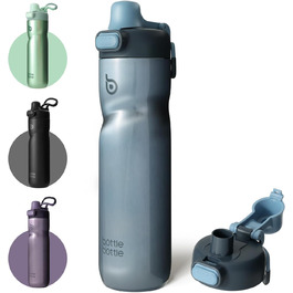 Термобутилка BOTTLE BOTTLE 680 мл з ручкою та клапаном, ізольована спортивна пляшка для води, герметична, для велосипеда, подорожей, спорту, зелена (синя)