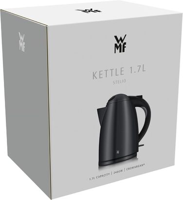 Електрочайник WMF Stelio 1,7 л, нержавіюча сталь, 2400 Вт, з підсвіткою та фільтром від накипу, матовий чорний